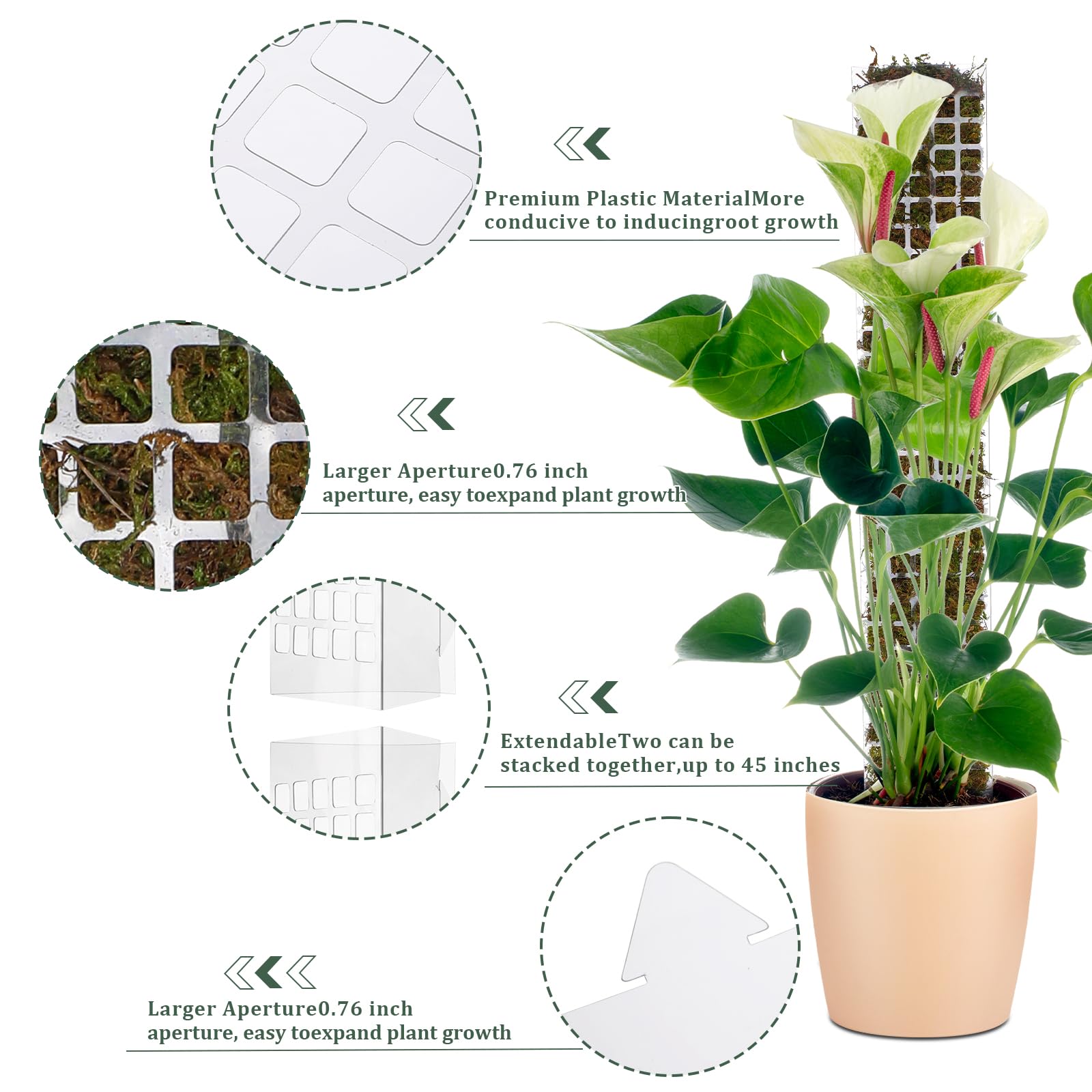 Moss Pole Plastic Plant Stand  - огляд і ціна Sphagnum Moss Dry
